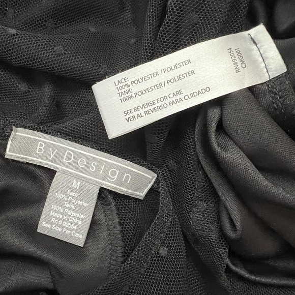 Romantic Goth Black Lace Ruffle Top Mesh Sheer Swiss Dot Bell Sleeve Medium - Picture 8 of 9